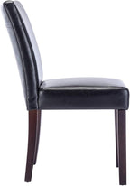Watson & Whitely Dining Chairs Set of 6, Faux Leather Upholstered Armless Dining Room Chairs with Solid Wood Legs & Back Side Chair for Kitchen, Living Room, Restaurant, Black