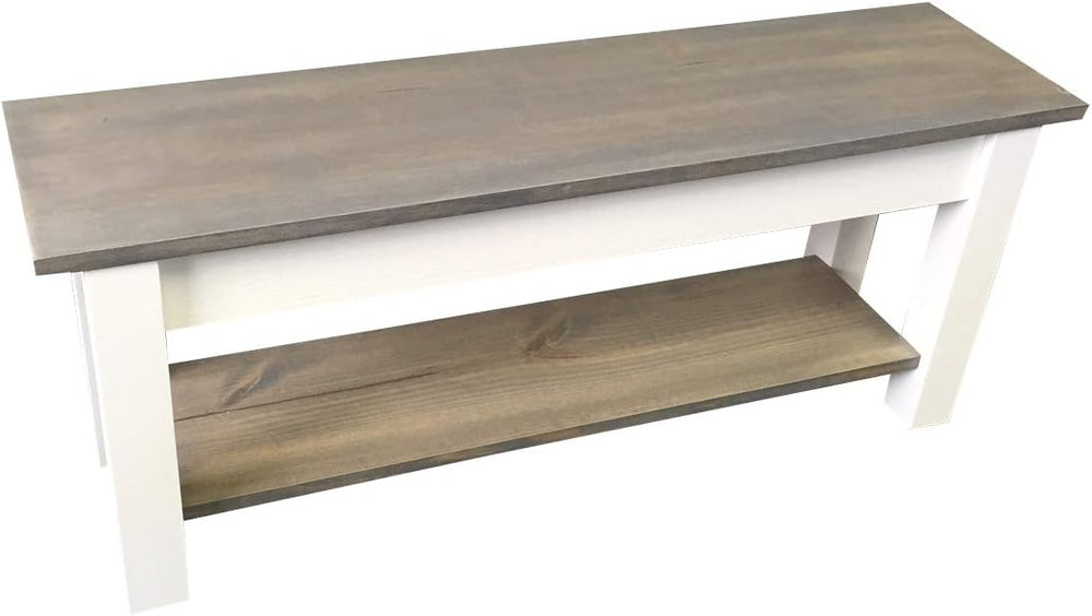 Ezekiel and Stearns Cottage Bench with Shelf (42)