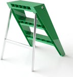 Home Folding Ladder Frame Indoor (Green) Multi Functional Thick Folding Ladder Stool Simple Creative Anti Slip Plastic Edge Table Ladder Frame