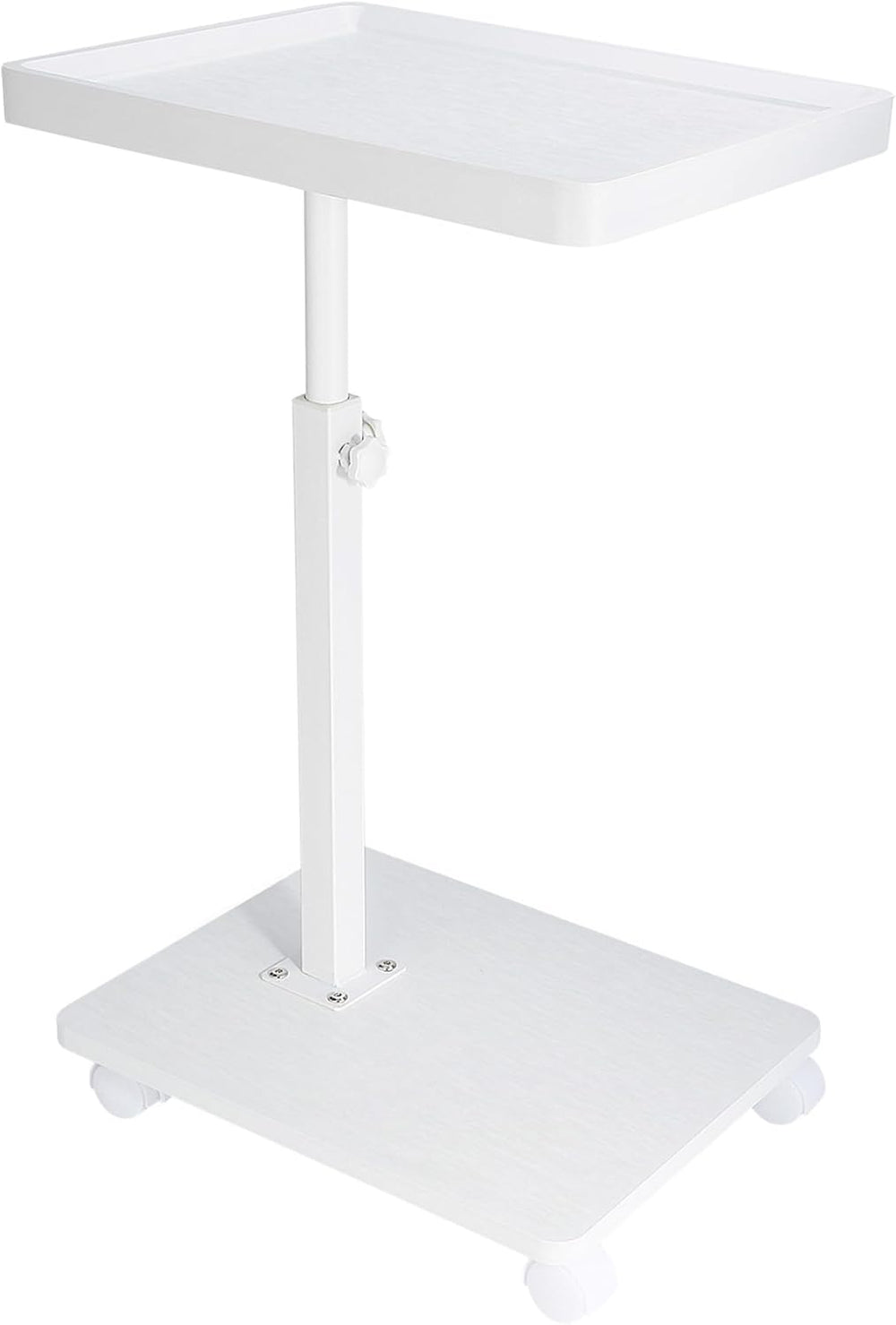 YYW Adjustable C-Shaped End Table with Removable Wheels & Convertible Bas...