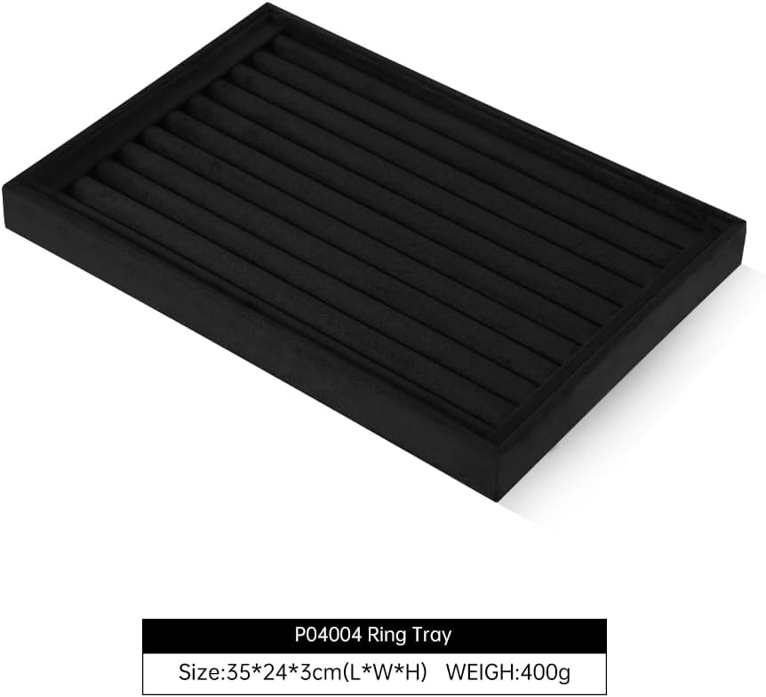 Ring Display Tray, Velvet Jewelry Trays,Premium Ring Organizer,Luxury Stud Earring Organizer,Black Jewlery Organizer