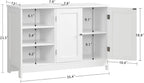 TEENFON 35.4" Pedestal Sink Storage Cabinet with 2 Doors and Adjustable Shelves, Bathroom Sink Cabinet, Under Sink Storage with U-Shape Cut-Out, White