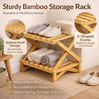 The 9-Tier No-Assembly Bamboo Rack, 2026 Upgraded Foldable Shoe Organizer , Tall Narrow Corner Shoe Shelf / Storage Stand for Entryway Closet Dorm, 2-9 Tiers, Natural or Tea Color (Nature,9Layer)
