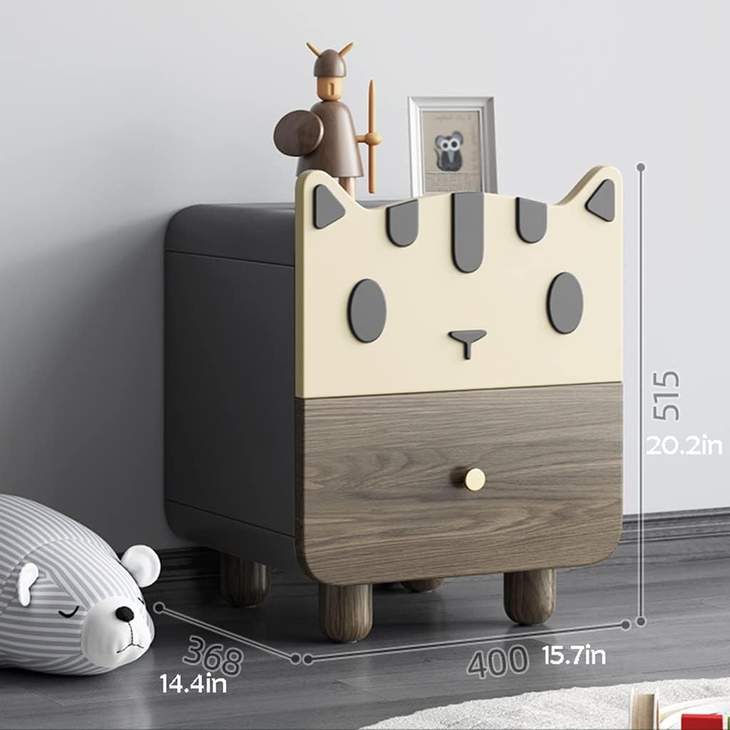 Bedside Cabinets Children's Bedside Table Wood Legs Simple Boy Girl Small Cabinet Bedside Storage Locker for Bedroom Nursery Children's Room Bed Side Tables
