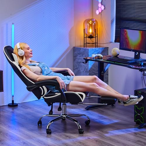 NEWBULIG Computer Gaming Desk Chair - High Back Ergonomic Lumbar Support with...