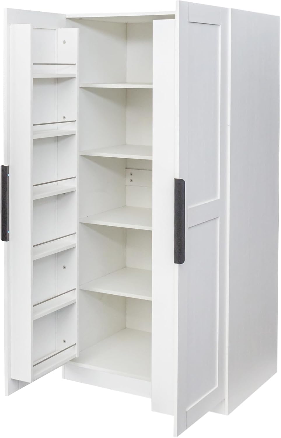 62.99in Kitchen Pantry Cabinet, Freestanding Buffet Cupboards Sideboard with Doors & Shelves, Kitchen Pantry Storage Cabinet Multiple Storage Space, for Living Dinning Room (White)