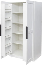 62.99in Kitchen Pantry Cabinet, Freestanding Buffet Cupboards Sideboard with Doors & Shelves, Kitchen Pantry Storage Cabinet Multiple Storage Space, for Living Dinning Room (White)
