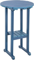 Sundale Outdoor 39 Inches Height Adirondack Bar Table, Patio HDPE Pub Height Round, All Weather High Top Bistro Desk for Outside Table Porch Balcony Poolside, Navy Blue