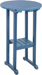 Sundale Outdoor 39 Inches Height Adirondack Bar Table, Patio HDPE Pub Height Round, All Weather High Top Bistro Desk for Outside Table Porch Balcony Poolside, Navy Blue