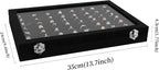 Wudygirl 7 Slot Ring Holder Organizer Display Tray for Rings And Jewelry Storage Velvet Ring Box with Multiple Slots Rings Organizer and Jewelry Showcase (Black Velvet)