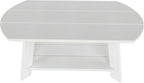 WestinTrends Tuscany Outdoor Coffee Table, All Weather HIPS 2 Tier Patio Adirondack Coffee Table, White