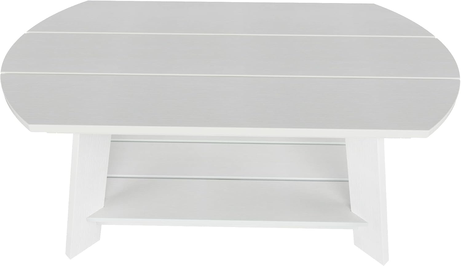 WestinTrends Tuscany Outdoor Coffee Table, All Weather HIPS 2 Tier Patio Adirondack Coffee Table, White