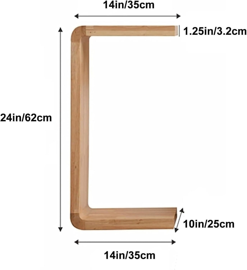 C Shaped End Table, Corner End Table Coffee Table Save Space Bedside Table(Wa...