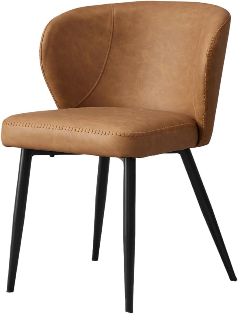Brown Dining Chairs Set of 6, Modern Dining Chairs with Cushion Seat and Stur...