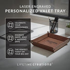 Lifetime Creations Personalized Groomsman Valet Tray - Custom Gifts for Groomsmen Proposal, Vegan Leather Catchall Wedding Gifts (Black, Bow Tie Design)