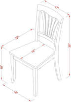East West Furniture LGAV5-LWH-W 5 Piece Modern Dining Table Set Includes a Rectangle Wooden Table with Butterfly Leaf and 4 Dining Chairs, 42x84 Inch, Linen White