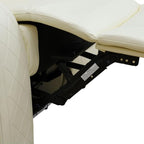 Electric Power Recliner Chair Living Room Furniture, Comfy Wide Lazy Home Theater Breathing Leather Seating with USB 2.0 Charging Ports, LED Light Strips (White)