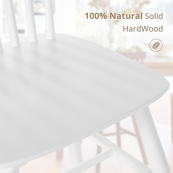 LUE BONA Windsor Dining Chair, Dining Chairs Set of 6, Spindle Back Wood Dini...