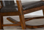 Pemberly Row Set of 2 Farmhouse Mahogany Wood Rocking Chair in Dark Brown