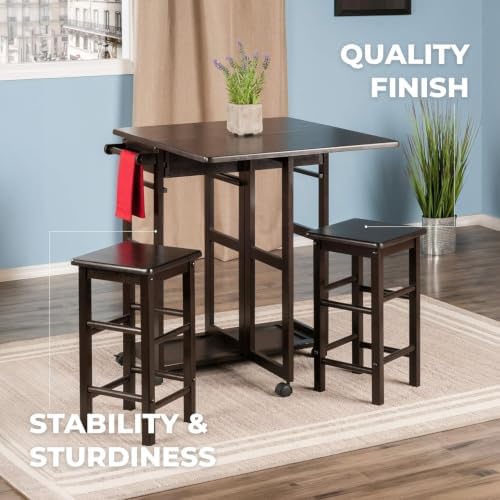 Winsome Suzanne Kitchen Table Set with Stools, Coffee, 33"