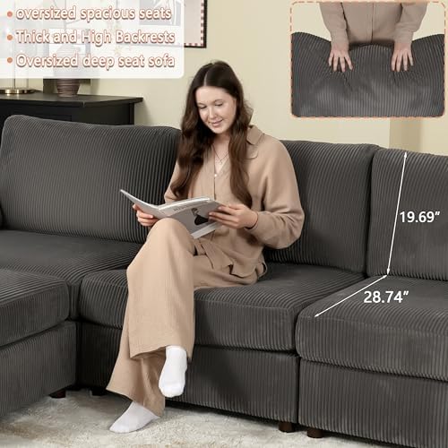 EASE MOOSE Oversized Sectional Modular Sofa,Extra Large L Shaped Couch Wide D...