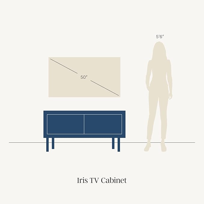 Nathan James Iris Mid Century Modern Minimalist TV Stand with Storage, Media Console Cabinet for TVs Up to 50", Light Brown