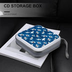 40-Disc Capacity CD/DVD Case Nautical Ocean Shark Lovers Animal Shark, Hard Plastic Protective Storage Binder with Zipper, Portable Organizer for Car Home Office