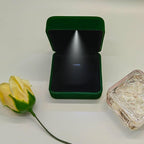 GBYAN Pendant Necklace Box with LED Light, Necklace Gift Box Velvet Jewelry Display Case for Proposal Engagement Wedding and Birthday,Emerald Green