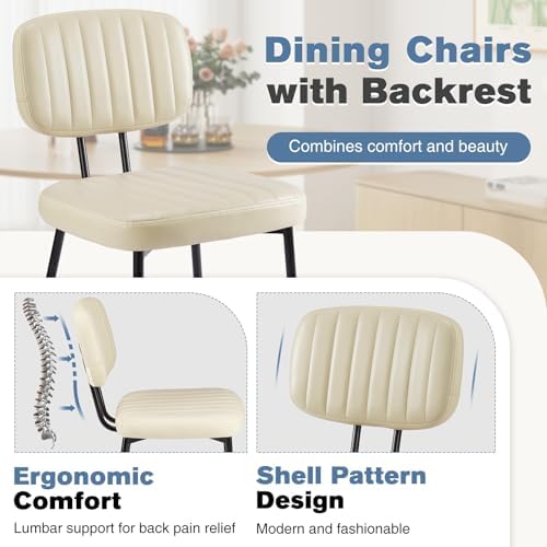 DUMOS Dining Chairs Set of 6, PU Leather Dining Room Chairs with Backrest