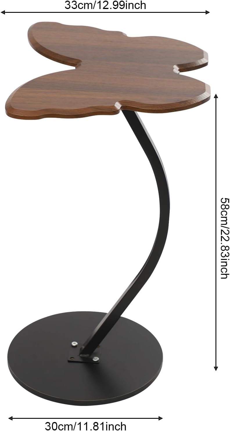 Side Table Butterfly Shape End Table, C-Shaped Small Coffee Tables Sofa Table...
