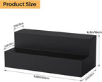 B4Life 2 Tier Liquor Bottle Display Shelf, Bar Bourbon Shelf for Whiskey, Wine Countertop Whiskey Rack Stand, Space-Saving Small Liquor Cabinet for Home, Bar, Party (Wood Bar Shelf Black-1)