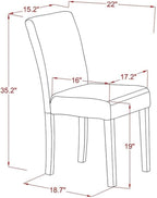 East West Furniture DMAB5-LWH-02 5 Piece Dining Table Set for 4 Includes a Round Kitchen Table with Dropleaf and 4 Light Beige Linen Fabric Parson Dining Chairs, 42x42 Inch, Linen White