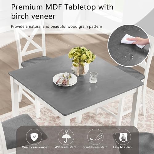 Harper & Bright Designs 5-Piece Counter Height Dining Table Set with 4 Ch...