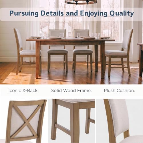 chairus Farmhouse Dining Chairs Set of 4, Upholstered Armless Dining Room Cha...