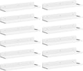 Lifewit Floating Shelves for Wall, 12 Pack White Acrylic Shelf 15" Room Decor for Bookcase/Vinyl Record Display/Photo/Picture in Bedroom, Living Room, Bathroom, Kitchen Storage and Organization