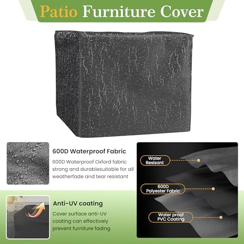 Amopatio 2 Pieces Outdoor Ottoman for Patio, Foot Rest for Couch, All Weather...