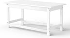 WestinTrends Malibu Outdoor Coffee Table, 35" x 17.5" All Weather Poly Lumber Patio Adirondack Coffee Table for Garden Lawn Porch Balcony, White