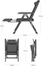Gravity Patio Lounge Chair Folding Camping Reclining Patio with Pillow Adjustable Backrest for Indoor(A+Cushion B)