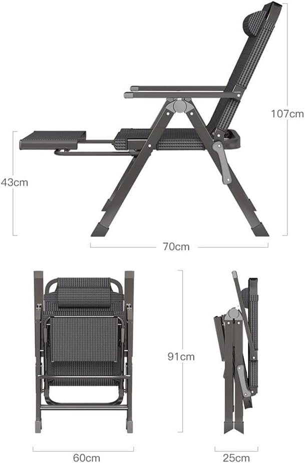 Gravity Patio Lounge Chair Folding Camping Reclining Patio with Pillow Adjustable Backrest for Indoor(A+Cushion B)