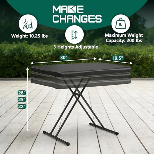 Folding Table 30 Inch - Small Desk Adjustable Height TV Tray for Laptop, Couc...