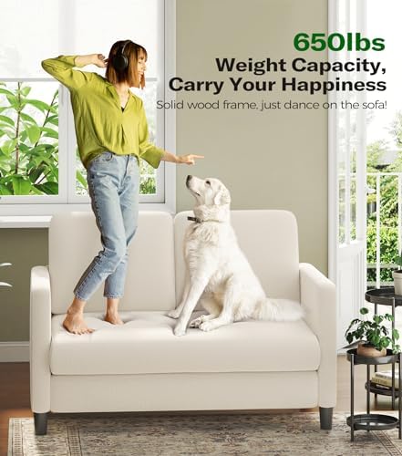 Welzona Loveseat, 51" Small Couch, Teddy Love Seat, Small Loveseat Sofa ...