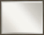 Amanti Art Grey Wall Mirror 23x29 Svelte Clay Grey Rectangle Bathroom Mirror for Wall Decor Living Room, Large Modern Wood Frame, Hangs Horizonally and Vertically, Bathroom Decor, Beveled Edge