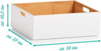 Zeller White Bamboo Storage Box, White, ca. 30 x 27 x 10,5 cm