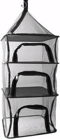 Desy & Feeci Camping Dry Net-4 Layer Outdoor Hanging Foldable Drying Rack, Camping Organizer Mesh Dryer Storage for Home Picnic BBQ Tableware/Dishes/Food/Vegetables/Fruit/Clothing (Black-Rectangle)