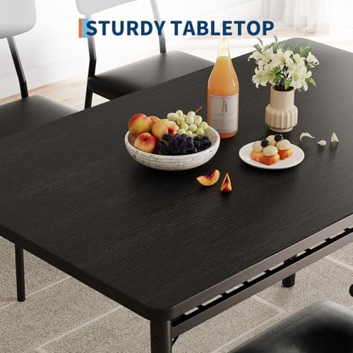 GAOMON Dining Table Set for 2, Wood Kitchen Table with 2 Upholstered Chairs a...