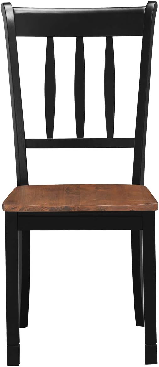 Giantex Wood Dining Chairs Set of 2, Armless Kitchen Chairs w/Solid Rubber Wood Frame, Easy to Assemble Dining Side Chair, Farmhouse Dining Room Chairs