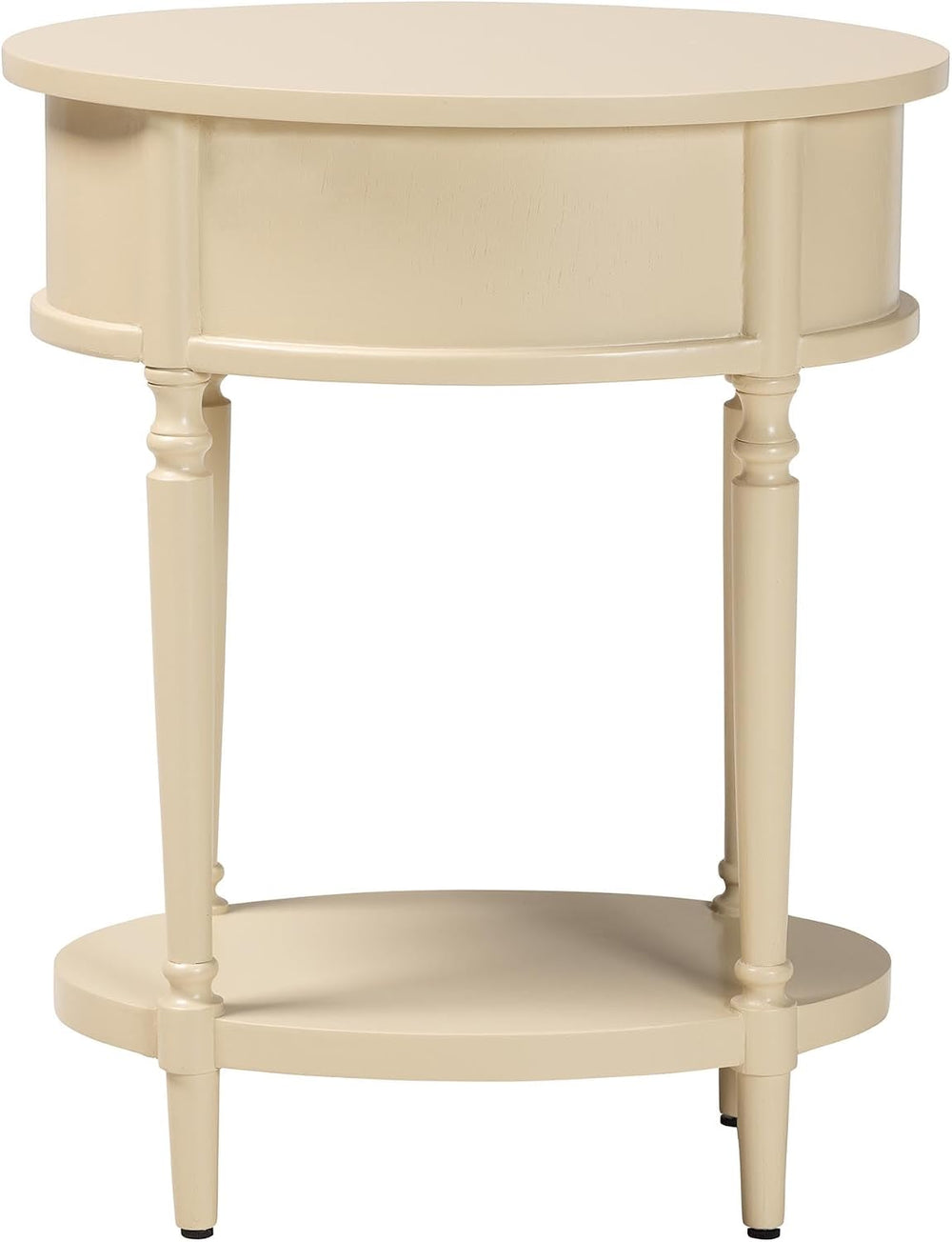 Bali & pari Liba End Table - 1-Drawer Accent Table with Scalloped Detaili...