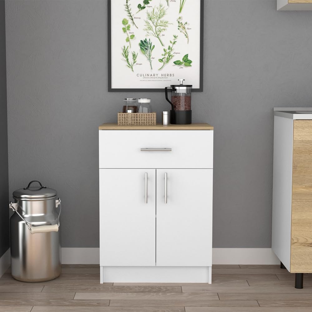 Pantry Organizer Cabinet 33" H,Buffet Kitchen Sideboard,One Drawer,Two I...