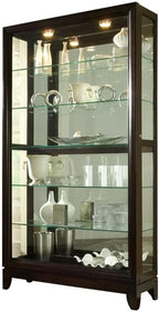 Pulaski Two Way Sliding Door Curio, 46 by 15 by 83-Inch, Chocolate Cherry Finish, Dark Brown