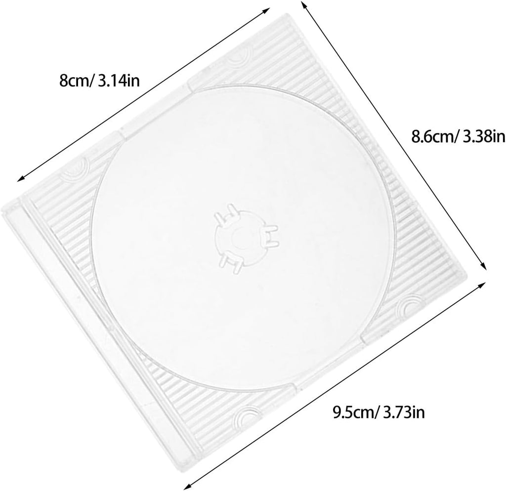 10pcs Mini CD Jewel Case - Clear Plastic Storage Holder for 8 cm/ 3 Inch Disc Collection - Transparent Display Box for DVD Organization